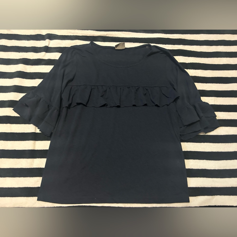 Vero Moda Navy Ruffle Blouse